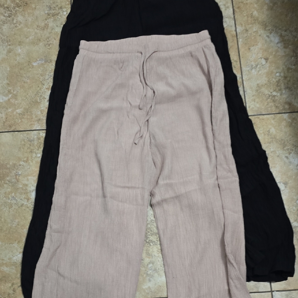Lulus Black and Tan Wide Leg Pants (Qty 2)